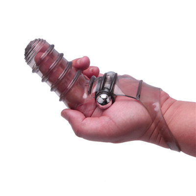 ความแปลกใหม่ของเล่นทางเพศ Finger Sleeve Vibrator RoHS Medical TPE สำหรับผู้หญิง