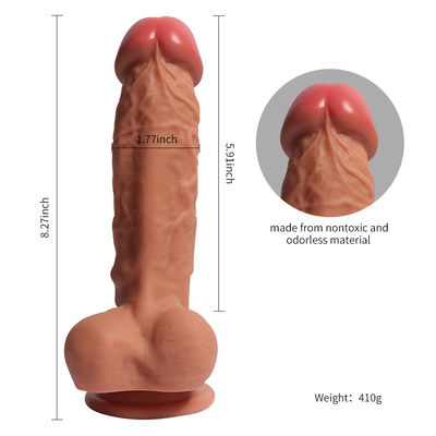 ความยืดหยุ่นสูง Dildo Sex Toy ความปลอดภัย 100% ซิลิโคนทางการแพทย์เหมือนจริง Dildo