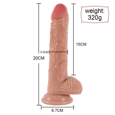 8&quot; Vibrating Dildo Thrusting Vibrator with Rotating,Realistic Telescopic penis for Anal Clitoral G Spot Stimulation