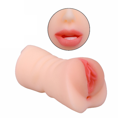 3 in 1 Male Masturbator Pocket Pussy Double-Ended Male Sex Toys with Mouth Tongue Textured Vagina &amp; Tight Anus