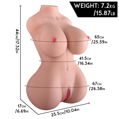 TPE 3 in 1 Masturbator ชายลำตัวพร้อม Boobs จริงช่องคลอดและของเล่นทางเพศทางทวารหนักสำหรับผู้ชายที่มีกระดูกสันหลังในตัว