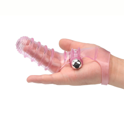 ความแปลกใหม่ของเล่นทางเพศ Finger Sleeve Vibrator RoHS Medical TPE สำหรับผู้หญิง