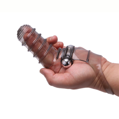 ความแปลกใหม่ของเล่นทางเพศ Finger Sleeve Vibrator RoHS Medical TPE สำหรับผู้หญิง