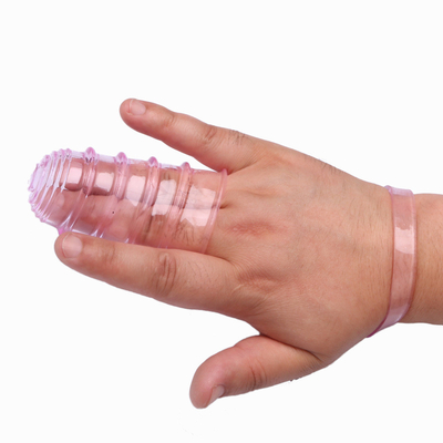 ความแปลกใหม่ของเล่นทางเพศ Finger Sleeve Vibrator RoHS Medical TPE สำหรับผู้หญิง