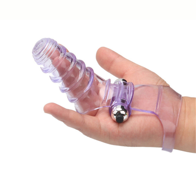 ความแปลกใหม่ของเล่นทางเพศ Finger Sleeve Vibrator RoHS Medical TPE สำหรับผู้หญิง