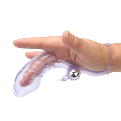 ความแปลกใหม่ของเล่นทางเพศ Finger Sleeve Vibrator RoHS Medical TPE สำหรับผู้หญิง
