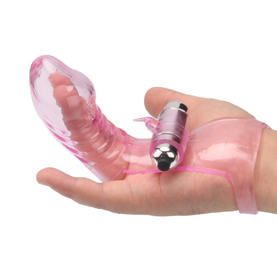 ความแปลกใหม่ของเล่นทางเพศ Finger Sleeve Vibrator RoHS Medical TPE สำหรับผู้หญิง
