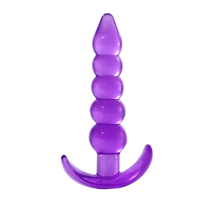 Bumpy Delight Anal Plug ปลั๊กก้นยาง TPE กันน้ำแบบยืดหยุ่นสีม่วงพร้อมลูกปัดก้นที่เพิ่มขึ้นอย่างราบรื่น