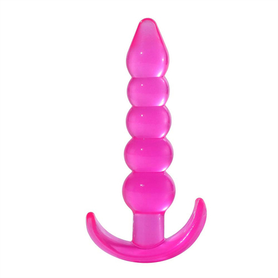 Bumpy Delight Anal Plug ปลั๊กก้นยาง TPE กันน้ำแบบยืดหยุ่นสีม่วงพร้อมลูกปัดก้นที่เพิ่มขึ้นอย่างราบรื่น