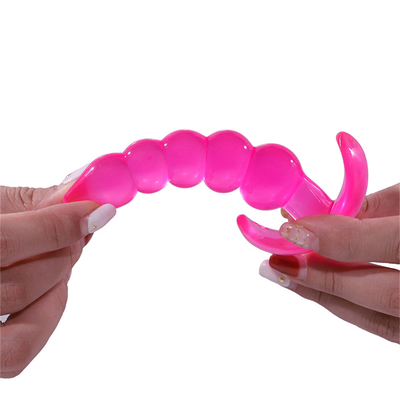 Bumpy Delight Anal Plug ปลั๊กก้นยาง TPE กันน้ำแบบยืดหยุ่นสีม่วงพร้อมลูกปัดก้นที่เพิ่มขึ้นอย่างราบรื่น