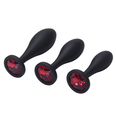 Drop Shipping ซิลิโคน Anal Sex ของเล่น Water Drop Design สีดำ Anal Massager Butt Plug Anal Plug Set