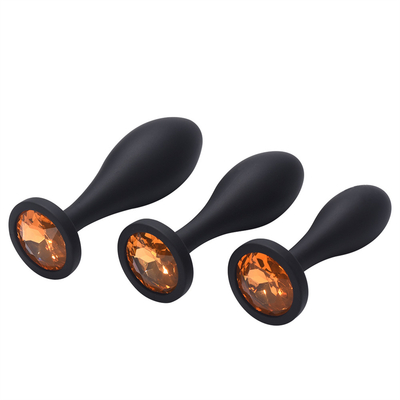 Drop Shipping ซิลิโคน Anal Sex ของเล่น Water Drop Design สีดำ Anal Massager Butt Plug Anal Plug Set