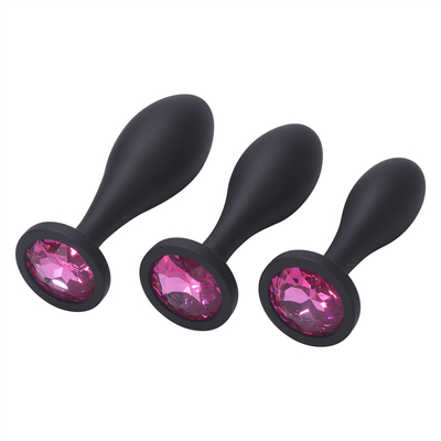Drop Shipping ซิลิโคน Anal Sex ของเล่น Water Drop Design สีดำ Anal Massager Butt Plug Anal Plug Set