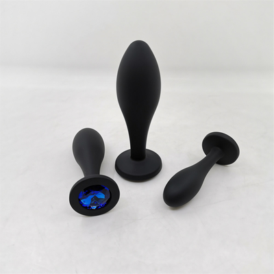 Drop Shipping ซิลิโคน Anal Sex ของเล่น Water Drop Design สีดำ Anal Massager Butt Plug Anal Plug Set