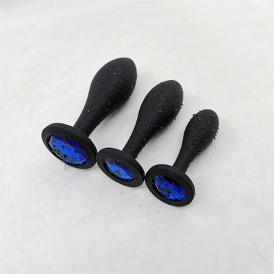 Drop Shipping ซิลิโคน Anal Sex ของเล่น Water Drop Design สีดำ Anal Massager Butt Plug Anal Plug Set