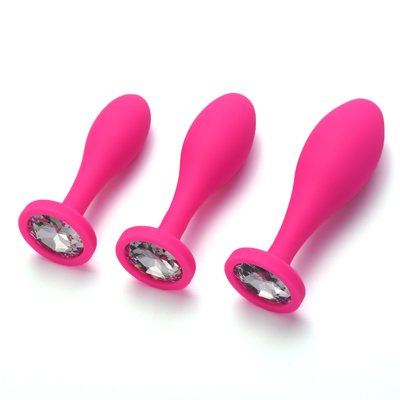 Drop Shipping ซิลิโคน Anal Sex ของเล่น Water Drop Design สีดำ Anal Massager Butt Plug Anal Plug Set