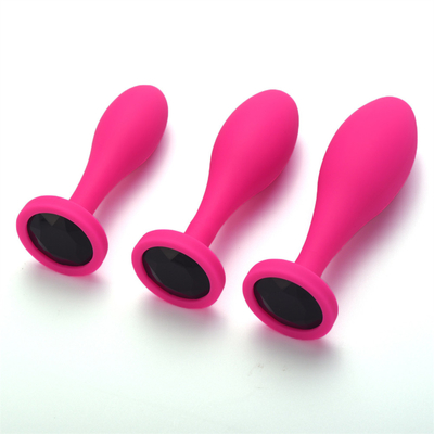 Drop Shipping ซิลิโคน Anal Sex ของเล่น Water Drop Design สีดำ Anal Massager Butt Plug Anal Plug Set