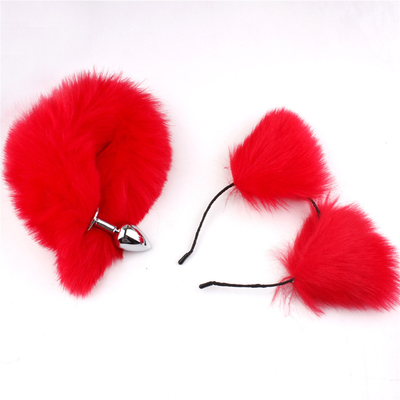 สไตล์ใหม่ Fox Tail Anal Plug ของเล่น, Anal Butt Plug, Tail Anal Plug สําหรับผู้หญิง Fancy Cat Kitty Costume Ear Party Hair Head