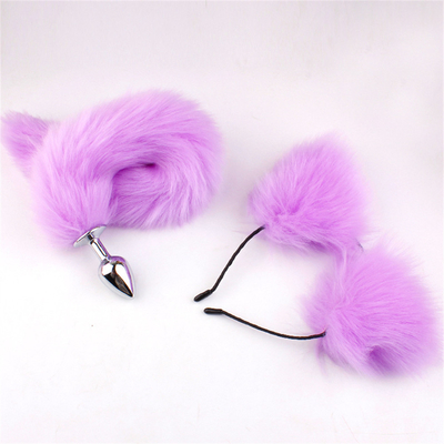 สไตล์ใหม่ Fox Tail Anal Plug ของเล่น, Anal Butt Plug, Tail Anal Plug สําหรับผู้หญิง Fancy Cat Kitty Costume Ear Party Hair Head