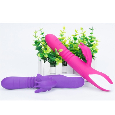 หัวผลักดันอัตโนมัติ ชาร์จ USB พกพา เครื่องสั่นกระต่ายสําหรับผู้หญิง