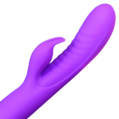 เครื่องนวดกระเพาะเพศ G-Spot USB สามารถชาร์จได้ เครื่องนวดกระเพาะเพศกระต่าย Vibrators สําหรับผู้หญิง