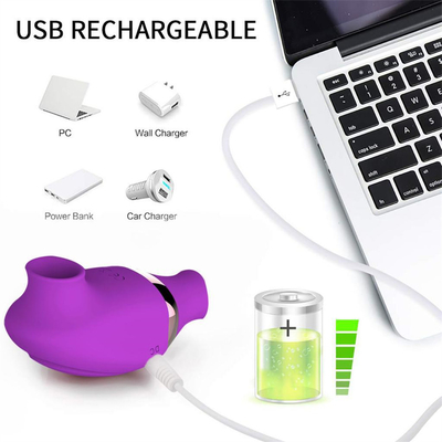 USB ซิลิโคนที่สามารถชาร์จใหม่ได้ นมดูดสะเทือน คลิทอริส เลียสะเทือน ของเล่นเพศสําหรับผู้หญิง