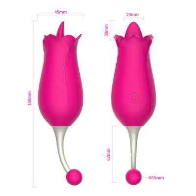 หัวสองดอกกุหลาบ Vibrator  Nipple Clitoral Stimulation Massage Vibrator Licking Tongue Pussy Vibrator ของเล่นเพศสําหรับผู้หญิง