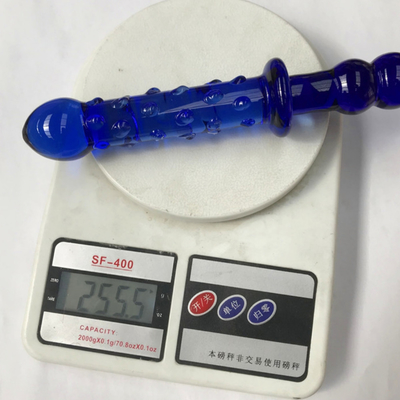 กระจก Dildo สีฟ้า โรสเตต Massager กระจกคริสตัล Dildo ของเล่นเพศสําหรับผู้หญิง