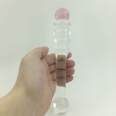 คริสตัลดีลโด้ขนาดใหญ่แก้ว Yoni Wand G Spot ของเล่นเซ็กส์แก้ว ดีลโด้ใส