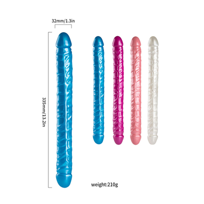 เจลลี่-จริง Double Dong ผู้ใหญ่ Dildo ของเล่นเพศสําหรับเลสเบี้ยน กันน้ํา ยืดหยุ่น Dildo สําหรับผู้หญิง