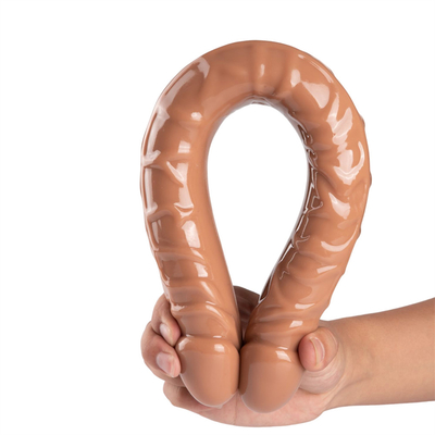เจลลี่-จริง Double Dong ผู้ใหญ่ Dildo ของเล่นเพศสําหรับเลสเบี้ยน กันน้ํา ยืดหยุ่น Dildo สําหรับผู้หญิง