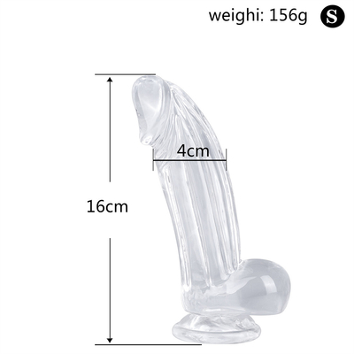 Dildos จริงๆ ดีลโด้ชัดเจนกับถ้วยดูดมือฟรีของเล่นเพศเจลลี่ ดีลโด้ วัสดุที่ปลอดภัยและของเล่นเพศผู้ใหญ่สําหรับ W