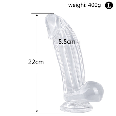 Dildos จริงๆ ดีลโด้ชัดเจนกับถ้วยดูดมือฟรีของเล่นเพศเจลลี่ ดีลโด้ วัสดุที่ปลอดภัยและของเล่นเพศผู้ใหญ่สําหรับ W