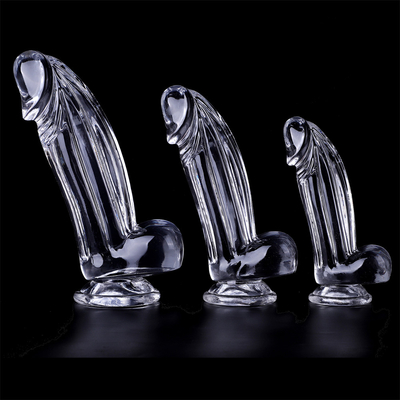 Dildos จริงๆ ดีลโด้ชัดเจนกับถ้วยดูดมือฟรีของเล่นเพศเจลลี่ ดีลโด้ วัสดุที่ปลอดภัยและของเล่นเพศผู้ใหญ่สําหรับ W