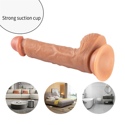 ผิวหนังรู้สึกจริง Dildo วัสดุอ่อนนุ่มเพศสัมพันธ์ขนาดใหญ่ใหญ่ กับถ้วยดูด ของเล่นเพศสําหรับผู้หญิง เพศสัมพันธ์หญิง