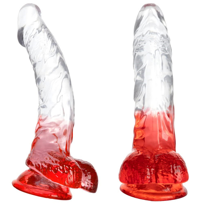 เซลลี่อ่อนเพศประดิษฐ์เพศชายขนาดต่าง ๆ ของเล่น Dick สําหรับผู้ใหญ่ สีสันสีสันเพศชายยางคริสตัล ใหญ่จริง Dildo สําหรับ Wom