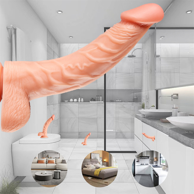 เซลลี่อ่อนเพศประดิษฐ์เพศชายขนาดต่าง ๆ ของเล่น Dick สําหรับผู้ใหญ่ สีสันสีสันเพศชายยางคริสตัล ใหญ่จริง Dildo สําหรับ Wom