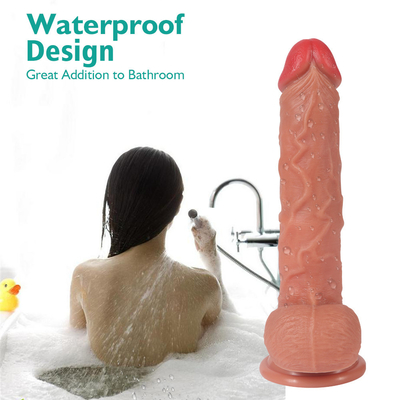 ไซเลคอนเหลวขนาดใหญ่ ไซเลคอนคุณภาพสูง เพศ Dildo เนื้อสี Dildo สําหรับผู้หญิง
