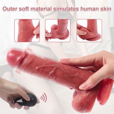 รีโมทคอนโทรลไร้สายขนาดใหญ่ Dildos ดูดถ้วยอวัยวะเพศชาย Intimacy Phallus ใหญ่สมจริง Dildo Vibrator เพศของเล่นสำหรับผู้ใหญ่ W