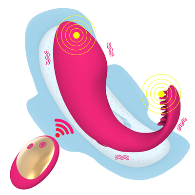 10 ความเร็ว USB ชาร์จรีโมทคอนโทรล ดีลโดสวมใส่เพศสัมพันธ์ กางเกงใน Vibrator สําหรับผู้หญิง