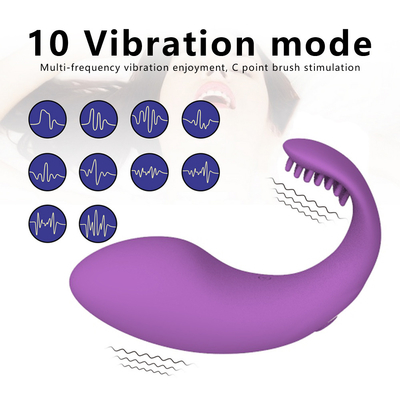10 ความเร็ว USB ชาร์จรีโมทคอนโทรล ดีลโดสวมใส่เพศสัมพันธ์ กางเกงใน Vibrator สําหรับผู้หญิง