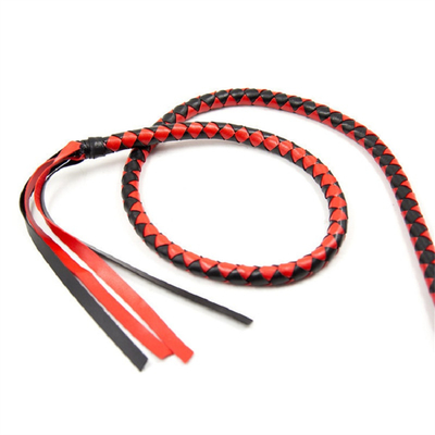 ผิวหนังไมโครไฟเบอร์พรีเมียม วีบวัว วีบวัวสีแดง 1.9m ม้า Flogger Flogger Luxury BDSM Toy Whip