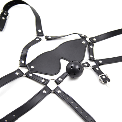 ลูกหนังผ้าปิดตา ผ้าห่มหน้าตา หน้ากากปิดตา ผ้าห่มปากเปิด BDSM บอนเดจ