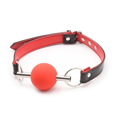 ผู้ใหญ่ SM Bondage Gear ปากบอล Gag กับ PU สายหนัง Fetish คู่ยึดของเล่น