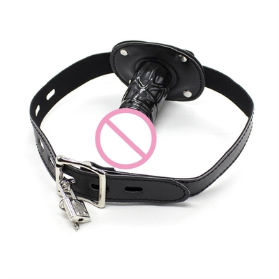 SM Adult Erotica Dildo Mouth Plugs Dildos สีดํายาว สําหรับการมีเพศสัมพันธ์ เปิดปาก Bondage Gag