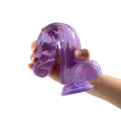 คริสตัลใสสมจริง Dildo Sex Toy Phallus Sticks สำหรับผู้หญิง