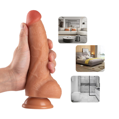 8.5 นิ้วสมจริง PVC Dildo เซ็กส์ทอยร่างกายปลอดภัยถ้วยดูดที่แข็งแกร่งนุ่มเป็นพิเศษ