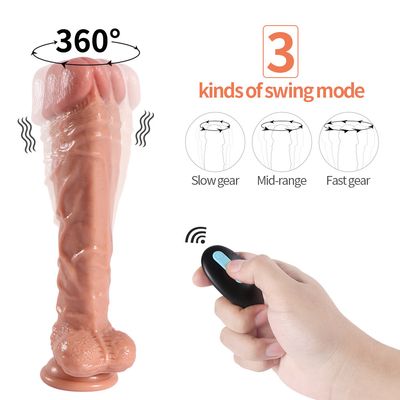 10 "พีวีซีสั่นหมุนสมจริง Dildo ผู้หญิง Clitoral G Spot เครื่องสั่นนวด