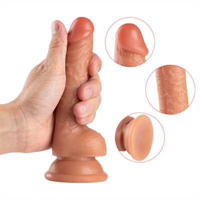 วัสดุ Dildo เพศของเล่น Liifelike กับถ้วยดูดแรง ผลิตจากสุขภาพและปลอดภัย PVC สําหรับผู้หญิง 8 นิ้ว Latex Custom OEM C