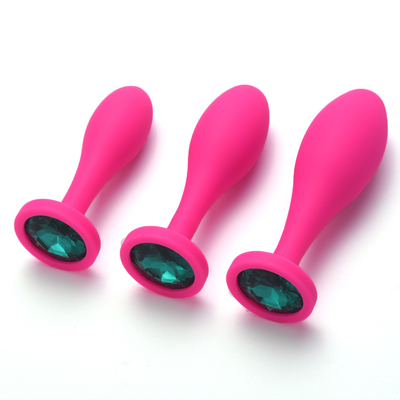 ซิลิโคนก้นเซ็กส์ทอย Water Drop Design Black Anal Massager Butt Plug Anal Plug Set